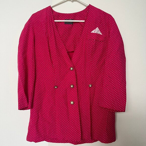 Pink White Polka Dot Lace Set - Picture 1 of 10